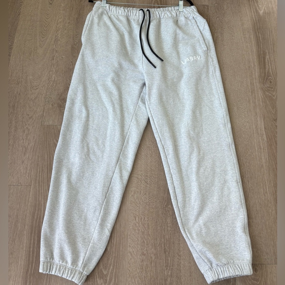 ASRV Light Gray Men's Jogger Sweatpants with Black Drawstring